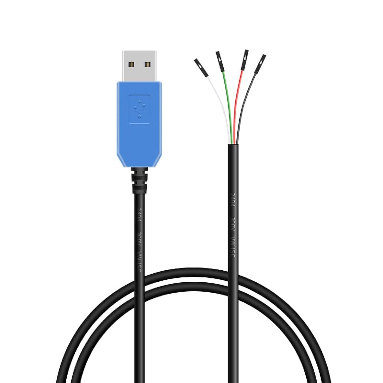 BUELEC 1m Length USB to TTL Serial Cable,ft232 chip,Support windows10/8/7/xp,Provide Drivers,English Instruction,raspbery pi debug Cable (