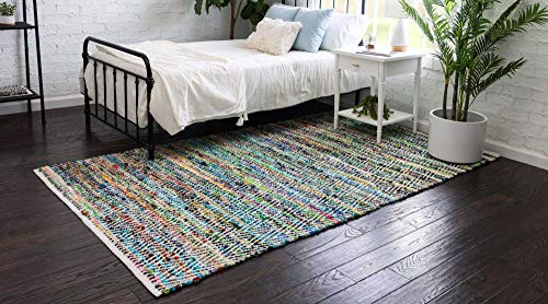 Unique Loom Chindi Chevron Collection Area Rug - Claire (7' 1