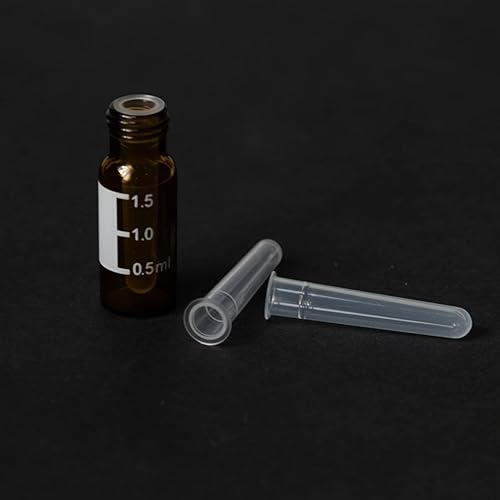Vista 4 de Insertos de polipropileno microvolumen 350ul Base cónica HPLC GC Vial PP Inserto para muestra sensible a PH, paquete de 100