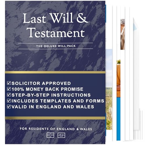Last Will and Testament Kit 2026 UK - Will Writing Kit - Legally Valid 8-in-1 DIY Legal Pack with Testament Template Simple Form Guides & Wills Kits UK 2026 - for England and Wales