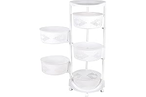 Gdrasuya10 Modern Metal Kitchen Cart with Storage Shelves