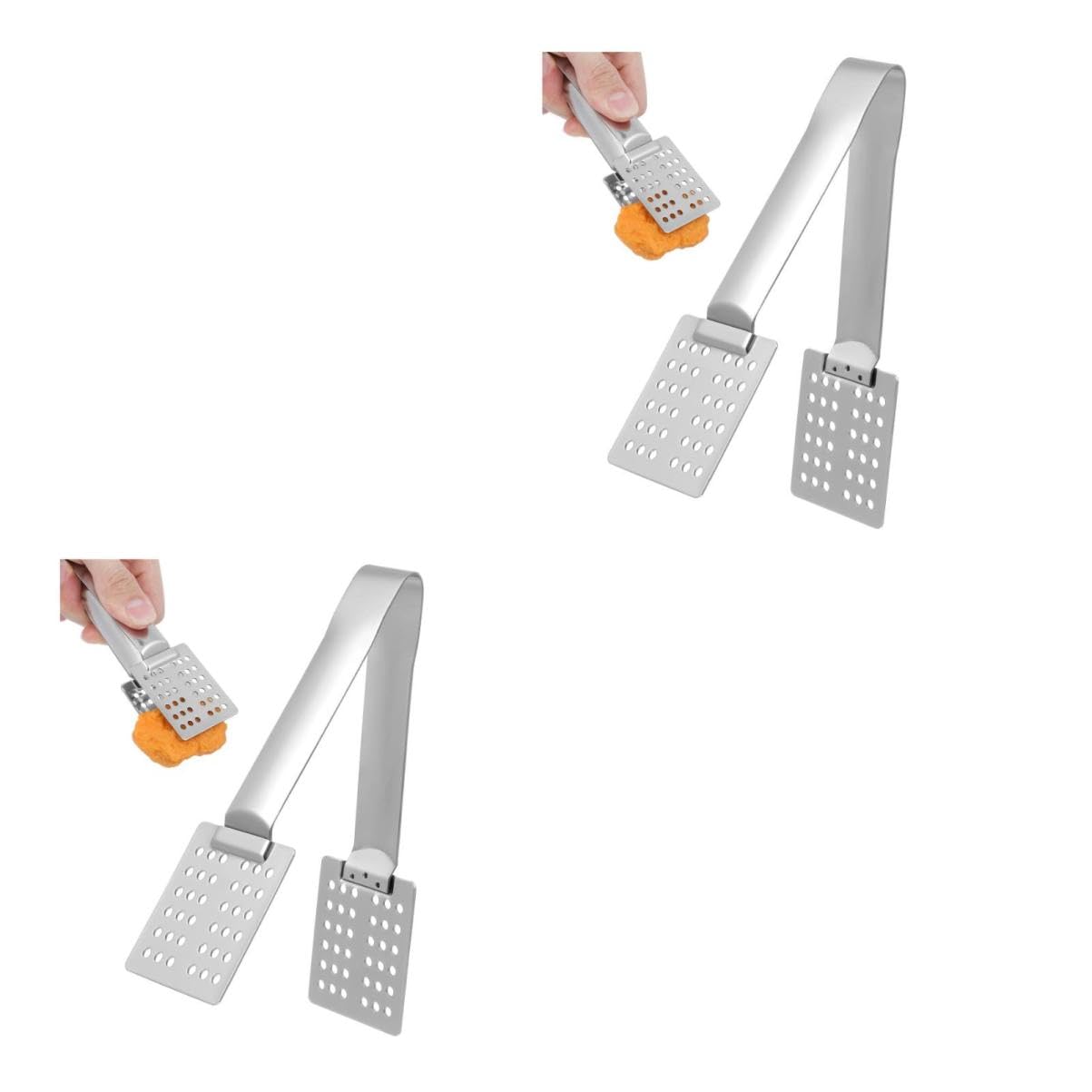 FELTECHELECTR 2pcs Stainless Steel Tea Bag Squeezer Tongs Multi-purpose Food Clamping Tool for Cooking Kitchen Dishwasher Safe for Tea Bags