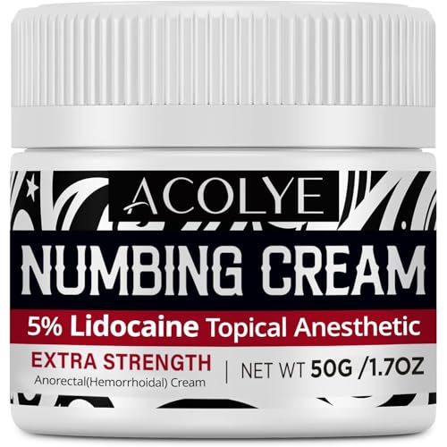 Acolye Numbing Cream Extra Strength: 5% Lidocaine Local Anesthetic- Long Lasting Extra Relief with