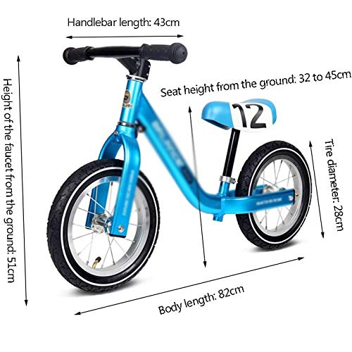 Ygqtbc 11 Inches Balance Bike，Kids 2-6 Years Old Childrens Toy, No Pedal，Adjustable Seat, Two-Wheeled Children's Slide Car Children Bicycle (Color : A) #TOP6