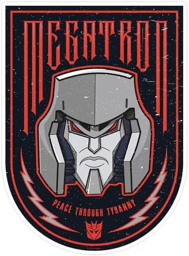 CafePress Transformers Megatron Tyranny Large Die Cut Sticker, 8.75" x 8.75" Glossy Finish