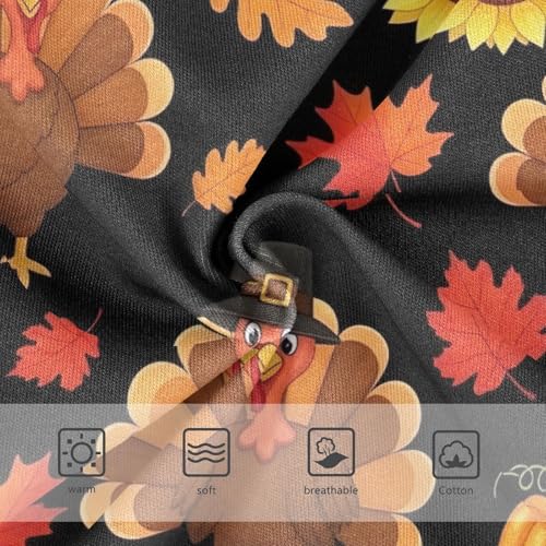 Panties for Girls, Cute Cartoon Turkeys Brown Toddler Girl Briefs, Girls Cotton Underwear, 2T–8 Years3