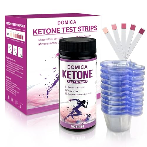 Ketone Urine Test Strips 100 Ct for Daily Home Tracking - Keto Pee Sticks for Low-Carb, Atkins & Paleo Diet with 100 Cups - Clean & Fast Result