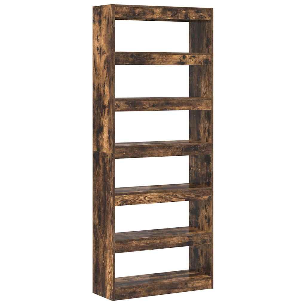 Libreria in rovere affumicato, 80 x 30 x 198 cm