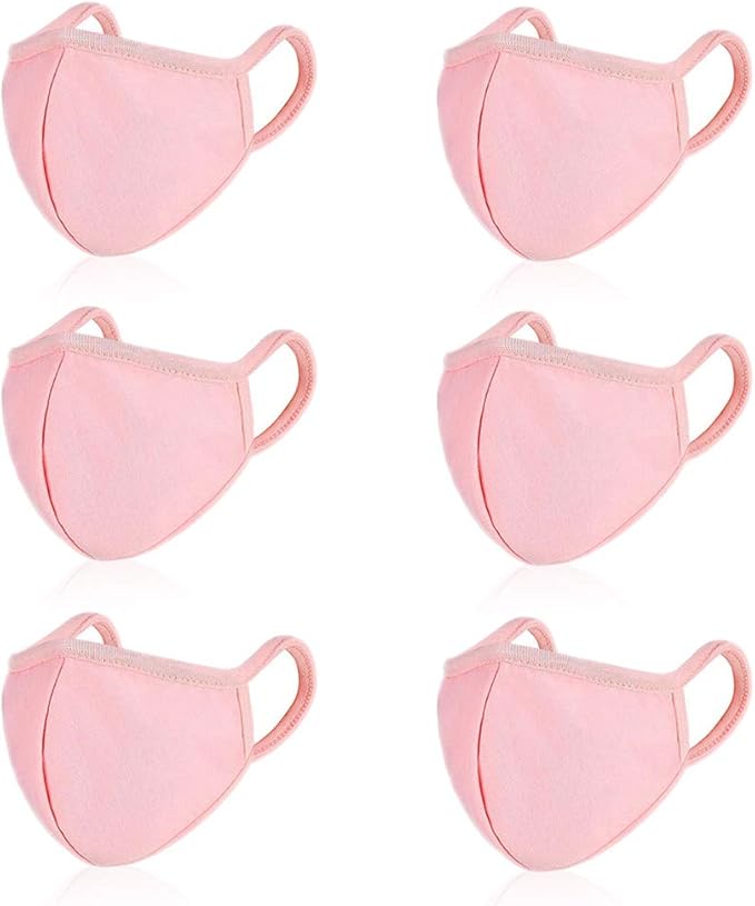 Amazon 6枚セット ピンクマスク ピンク色 可愛い 小顔効果 水洗い可能 おしゃれ コトン100 綿 通気性良く 通勤 通学 アウトドア 防寒用品 Purinko 布マスク