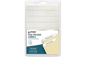 File Folder Labels: 32 Sheets of White Stickers for Organizing Files