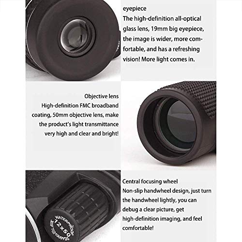 Telescopio monocular 8x50 con lente BAK4 y adaptador 2