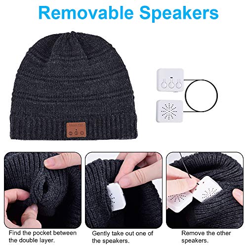 Regali Natale Originali Cappello Bluetooth - Idee Regalo Donna Uomo Beanie Bluetooth Musica Berretto, Idee Regali Natale Uomo/ Donna/ Adolescente/ Ragazza, Cappello Sportivo da Esterno Campeggio Sci - Image 9
