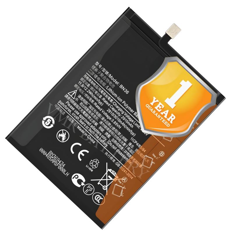 Image of Original BN36 Battery Compatible for Xiaomi Mi A2 (Mi 6X) (M1804D2SG, M1804D2SI) - (3010mAh) - 1 Year Warranty K7