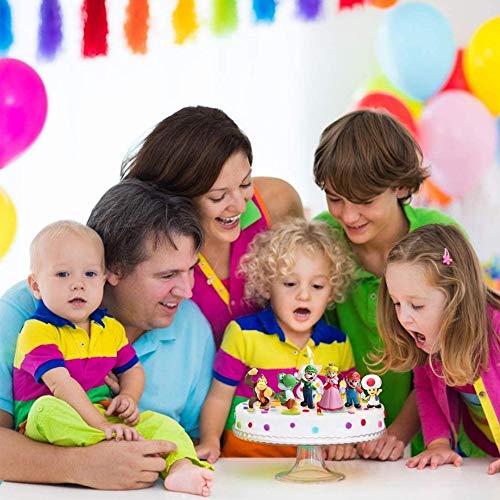 SUNSK Cartoon Cake Toppers Bros Figuren Taartdecoratie Cartoon Bros Ornamenten Verjaardag Versiering Taarttoppers 6… - Image 8