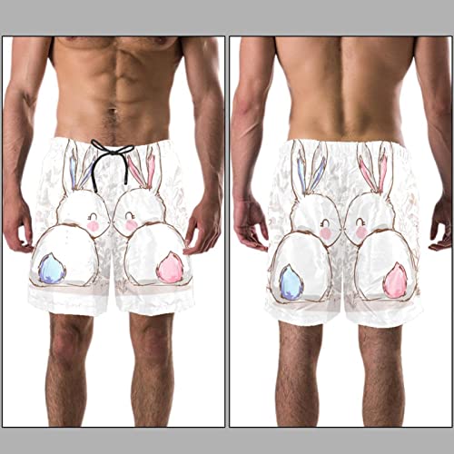 Maillots de Bain pour Hommes JDEZ : Short de Plage Lapins Mignons - 3