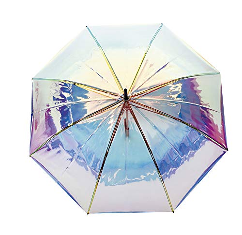 Preisvergleich Produktbild Vogue Regenschirm, transparent Schillernder Effekt. Klassischer Damen-Regenschirm. Automatisch und winddicht