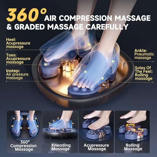 foot massager machine with heatshiatsu foot massager home with air compressionadjustable electric massager machine for feet officewireless controldiy gifts draw patterns for man ampwomenblack