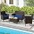 HAPPYGRILL 4 Pieces Outdoor Rattan Conversation Set, Patio Wicker Furniture Set with Loveseat Chairs & Tempered Glass Coffee Table, Outside Sectional Sofa Set for Backyard, Garden Poolside