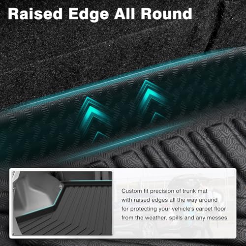 Image of Mixsuper Custom Fit Cargo Liner for 2012-2017 Toyota Prius V, All Weather Rear Cargo Mat Trunk Liners Tray Black