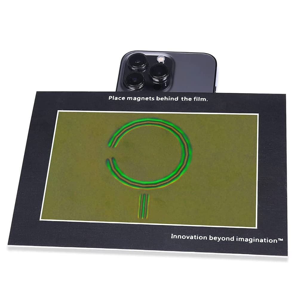 Film de Visualisation de Champ MagnéTique 15,2 X 10,2 Cm, Feuille D'Affichage de Flux MagnéTique, ModèLe MagnéTique de RéCupéRation Automatique InstantanéE pour Scientifique