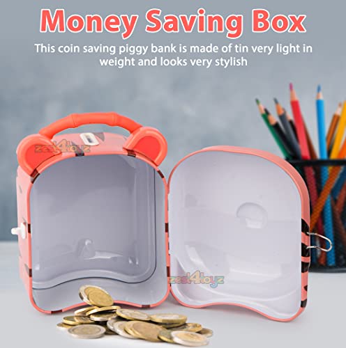 Image of Zest 4 Toyz Money Bank for Kids Metal Piggy Bank with Lock N Key Money Saving Box Gullak Money Box Coin Bank Kids Cash Box Return Gifts