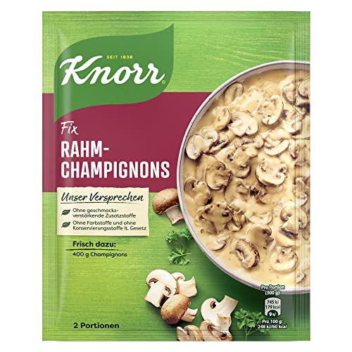Knorr Fix Würzmischung Rahm-Champignons für leckere Rahmchampignons ohne geschmacksverstärkende Zusatzstoffe 33 g 1 Stück