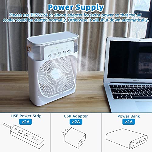 Image of Portable Air Conditioner Fan Personal Cooler Desk Fan for Shop, Office, Kitchen, USB Powered Mini AC, Portable Humidifier Air Cooler Fan, Mini Cooler For Home With 3 Speed Mode, 1 pc