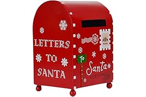 Large Christmas Santa Claus Red Mailbox For Letters To Santa & Christmas Wish List