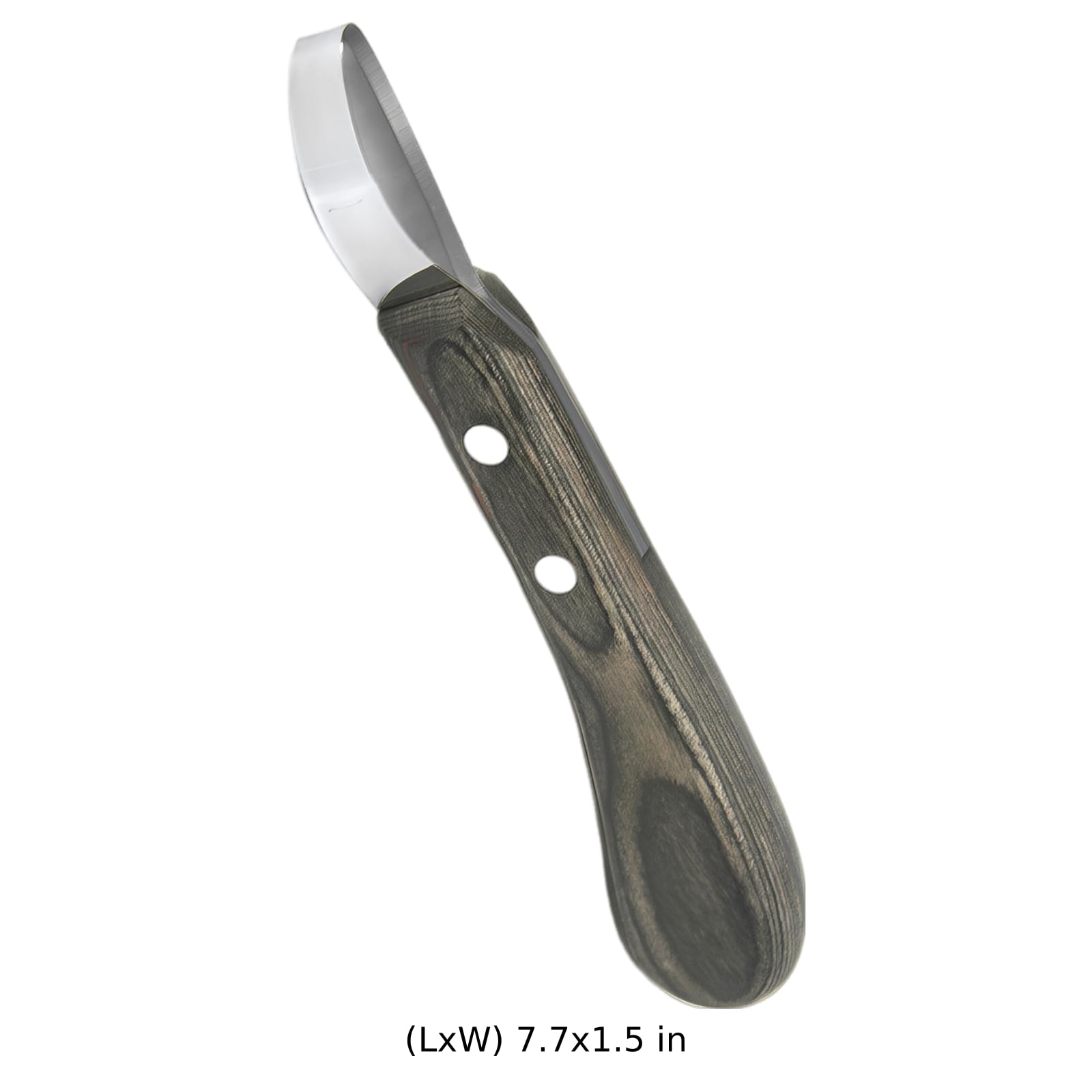 Hufmesser für Pferde, Werkzeug aus Edelstahl mit ringförmiger Klinge, ergonomischem bunten Holzgriff, für professionelles Huftrimming und Pflege, Zubehör für Stallreparaturen, schwarz Silber