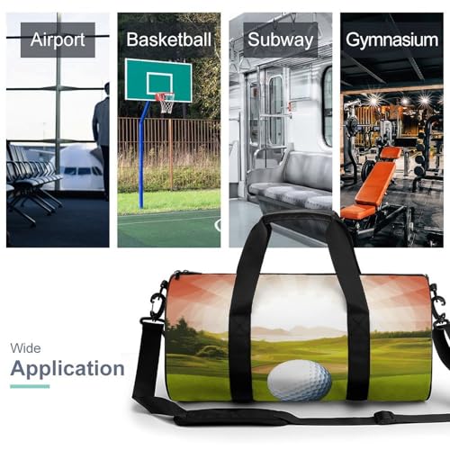 Golf Sport Gym Bag for Men Women, Sturdy Oxford Cloth Travel Bags with Removable Shoulder Strap, Waterproof Duffel Bag for Fitness, Travel, Yoga3