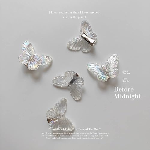 Miniatura 3 de Pinzas para el pelo de mariposa para fiestas de los años 90, lindos accesorios para el cabello para niñas pequeñas (estilo 1-5 piezas)