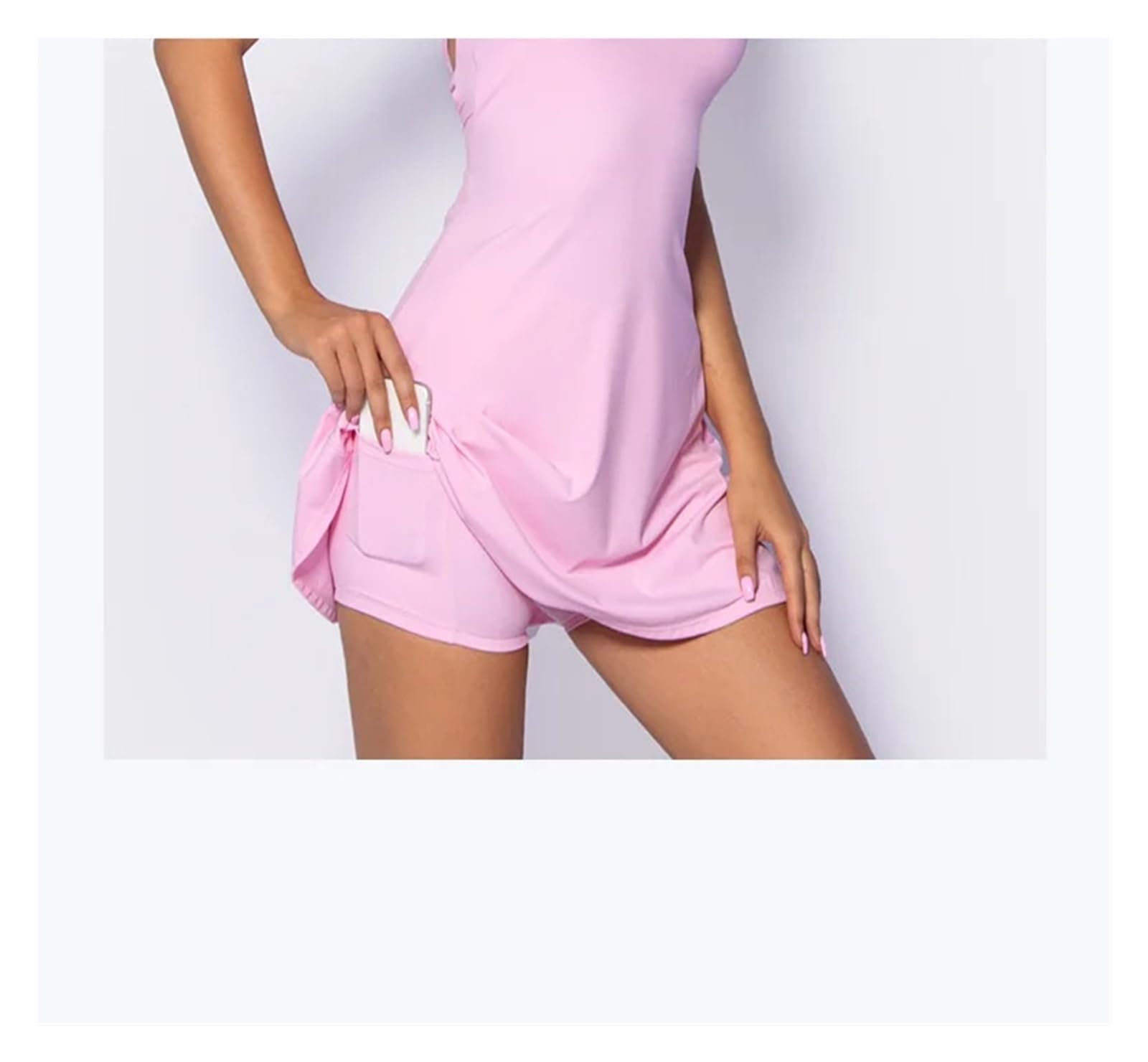 Abiti Da Tennis Da Donna S-XL Abito da tennis incrociato sul retro con pantaloncini e tasche Donna Gonne sportive imbottite da golf Badminton Skorts Tute da yoga Tute fitness Per Tennis(Pink,M)