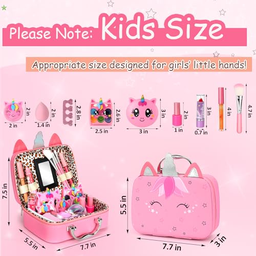 image for Heaning Kids Washable Makeup Girl Toys - Real Makeup Kit Kid Make up S
