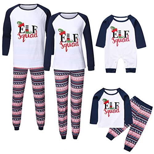 Preisvergleich Produktbild Holeider Weihnachten Pyjama Familie Schlafanzug Mutter Vater Kind Schlafanzüge Langarm Baumwolle Tops + Hosen Pyjama Set Weihnachts Nachtwäsche Nachthemd Homewear Outfit