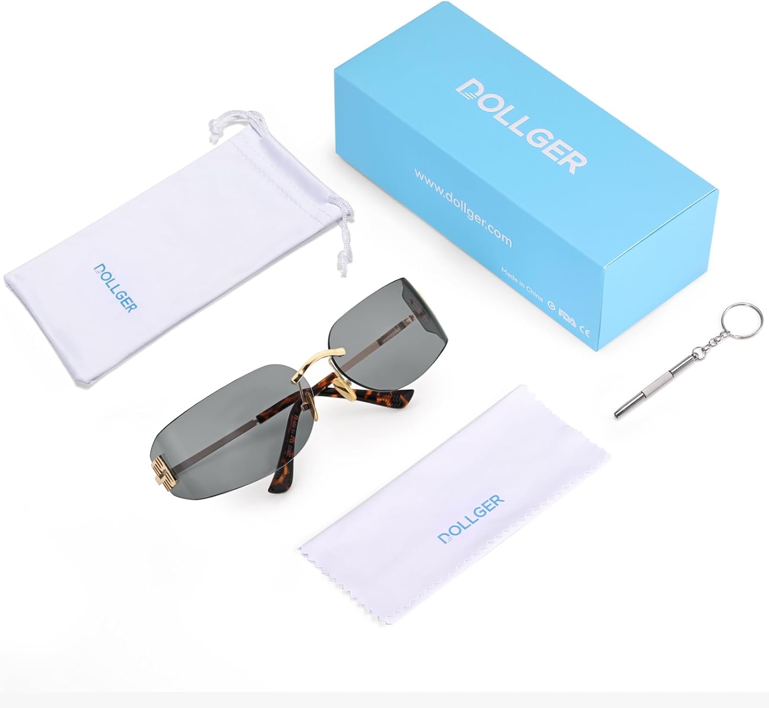 Rimless Y2K Wrap Around Sunglasses for Women Trendy Frameless Shield Rectangle Designer Frame Uv400 Protection Shades - Image 6