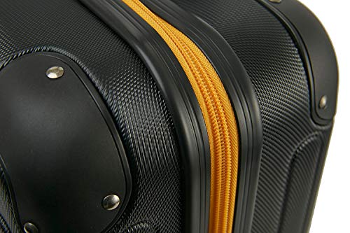 Image of JCB - Luggage Trolley, Black, 20 Inch, Hard Case, ABS Plastic, Water Resistant, 4 Spinner Wheels, Number Lock, Loaded Interior, 30L Capacity