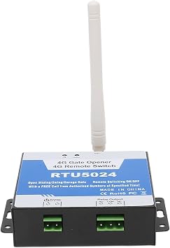 KIMISS RTU5024 4G GSM Gate Opener - Smart Garage Door Controller, ID Recognition WiFi Remote Switch - Intelligent Access for Doors, Elevators, Parking, International Network Use