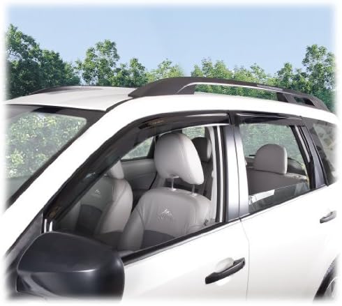 C&C Car Worx Set of 4 Aftermarket WV-09F-TF Tape-On Outside-Mount Side Window Visor Rain Guard Deflectors Compatible with 2009, 10, 11, 12, 13 Subaru Forester