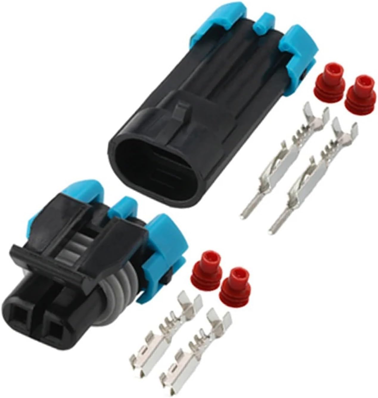 1/5/10/10/20/50/set Of 2-pin Compatible Automotive Waterproof Connector Sensor Male/Female Sockets 1205264112162000(2p female male,20 SETS_2P)