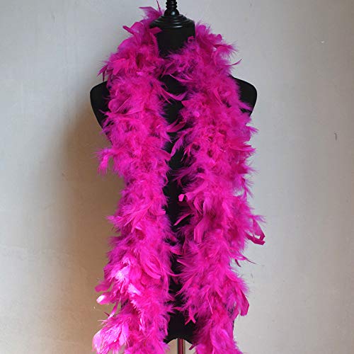 Boa de plumas de 50g rosa esponjosas para manualidades y moda