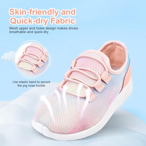 Hiitave Girls Slip On Tennis Shoes Kids Gym Running Sneakers For Youth Machin Washable Tie Dye Pink Size 13 M Us Little Kid thumb #1