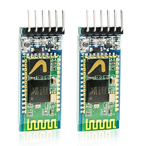 IZOKEE 2 Pcs Module RF Bluetooth sans Fil HC-05 avec Puce d'origine - Module de D'émetteur Récepteur RS232 Port Série TTL à 6 Broches pour Arduino