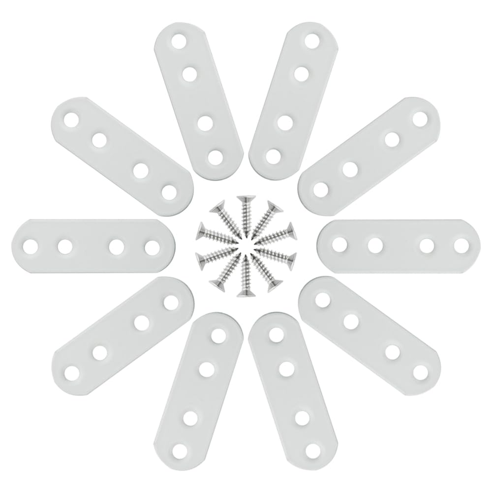TOVOT 10PCS Flat Brackets Brackets with Screws Mending Plates 4 Holes Flat Brackets Straight Braces for Wood Furniture (55×18MM) - Image 4