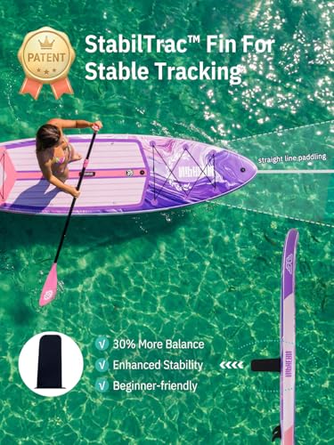 Image of Niphean (Extra Large) Inflatable Paddle Board, SUP for 2+1 People /Family 500lbs Capacity Stand Up Paddle Board with SUP Accessories, StabilTrac Fin Non-Slip Paddleboard for Adults