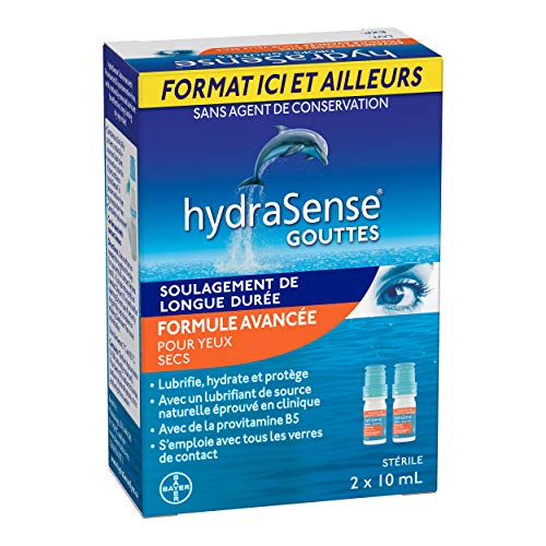 HydraSense Advanced Eye Drops, For Dry Eyes, Preservative Free, Naturally Sourced Lubricant, With Provitamin B5, Home and Away Twin Pack (2 x 10 mL), 20 mL - Image 3