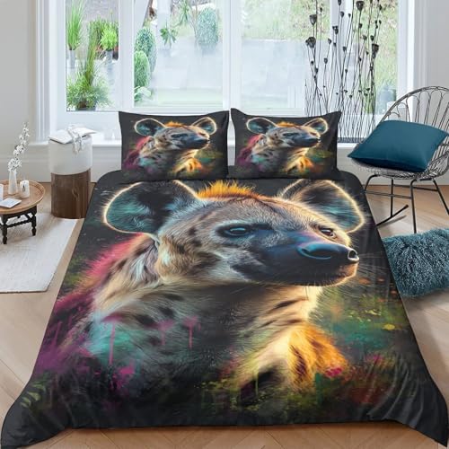 Parure de lit hyène hypoallergique en microfibre 135x200cm - 4