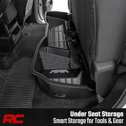 Rough Country Under Seat Storage Box for Chevy Silverado & GMC Sierra 1500/2500HD/3500HD Double Cab (2007–2019) - Custom-Fit Underseat Organizer Tray by Rough Country - Image 2