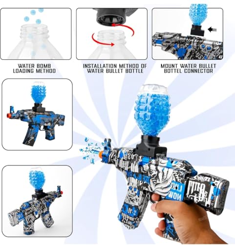 Image of Super Sharp Shooter Shooting Gun Toy with Water-Absorbing Gel Ball Bullets, Rechargeable Battery, USB Charger, Gift for Boys and Girls