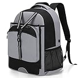 GOBUROS Tennis Backpack for Men/Women, Tennis Bag with Separate Ventilated Shoe Compartment, Multifunctional Sports Bag for Tennis/Badminton/Pickleball/Squach Racket and Accessories Grau