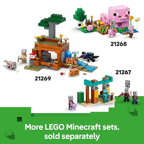 Lego Minecraft The Nether Lava Battle - Interactive Toy With An Alex Figure, Plus Mobs Incl. A Skeleton, Blaze And A Strider - Gaming Gift For 6+ Year Old Boys & Girls - 21266 - 7